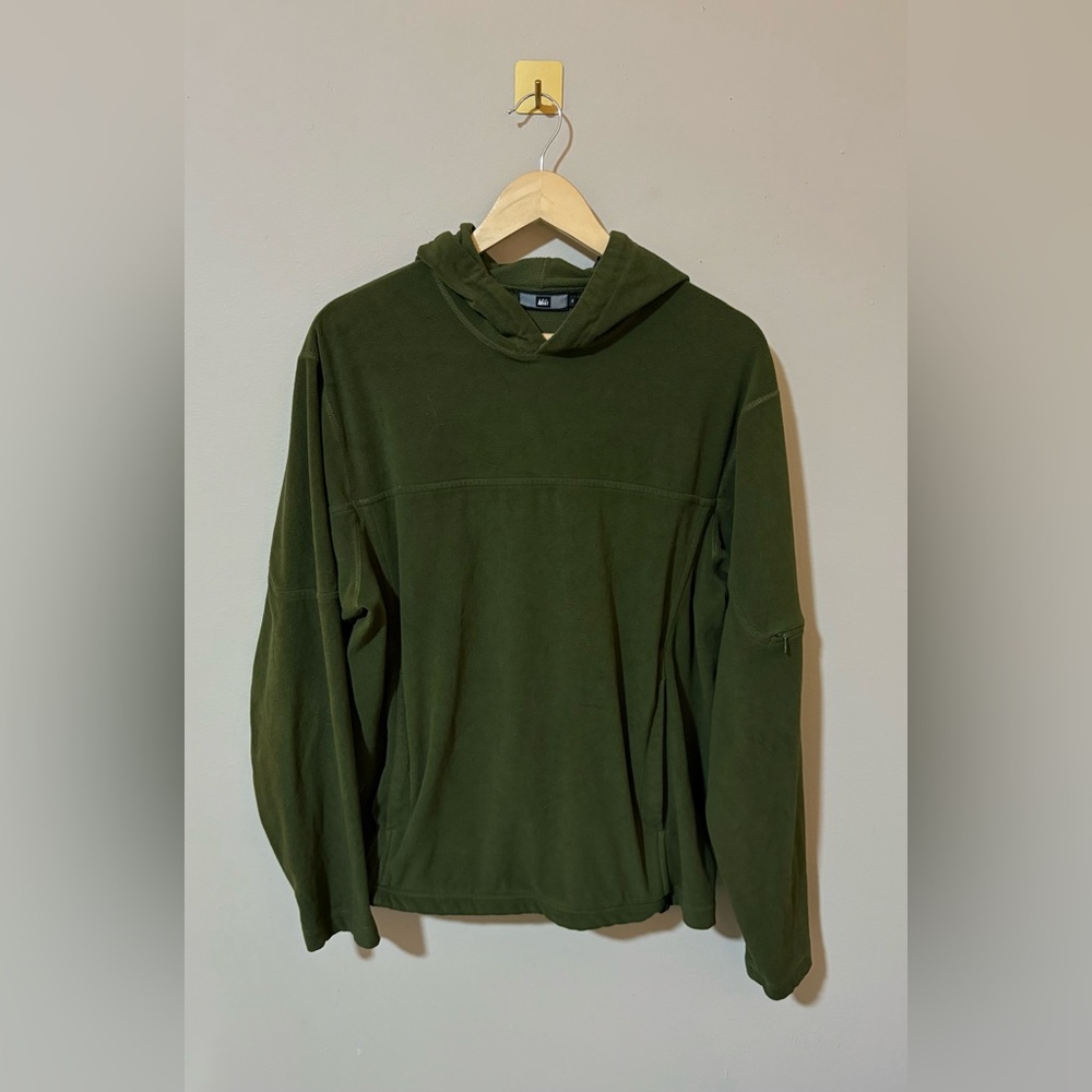 Men’s‎ REI Dark Army Green Fleece Hooded Pullover
